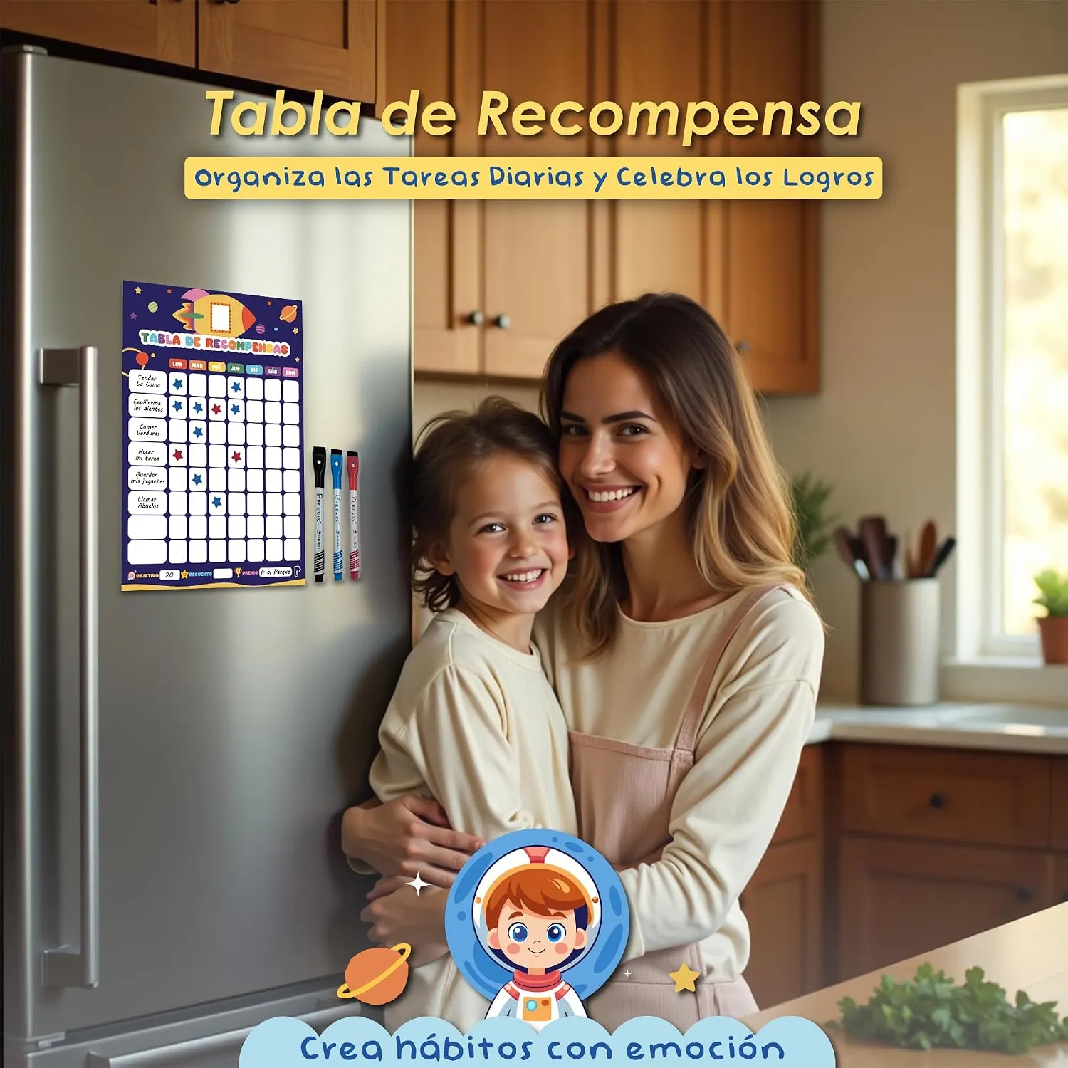 Tabla de recompensas magnética para niños — Espacial, imagen 6