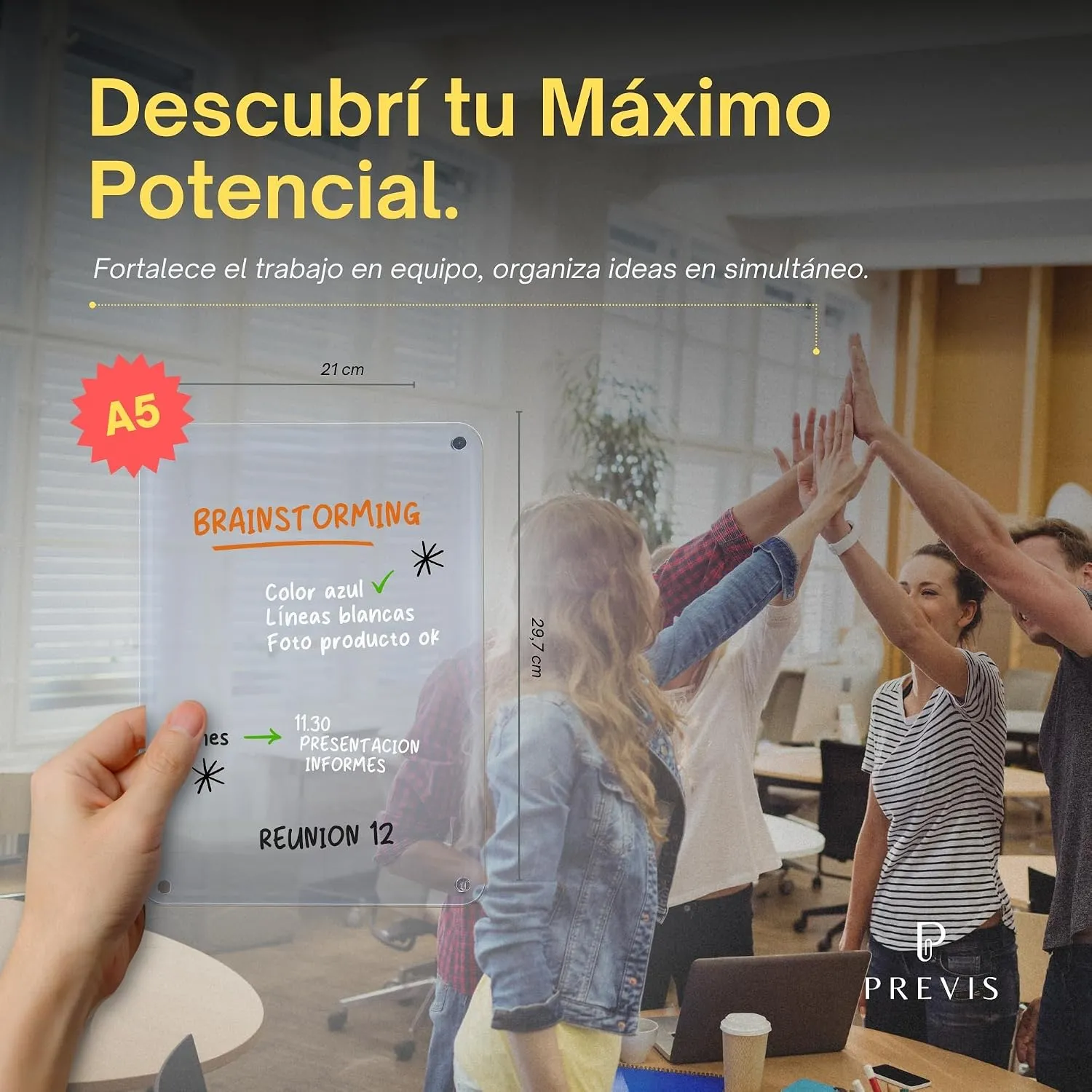 Pizarra transparente para nevera minimalista Flow — A5 · 14,8×21 cm, imagen 4