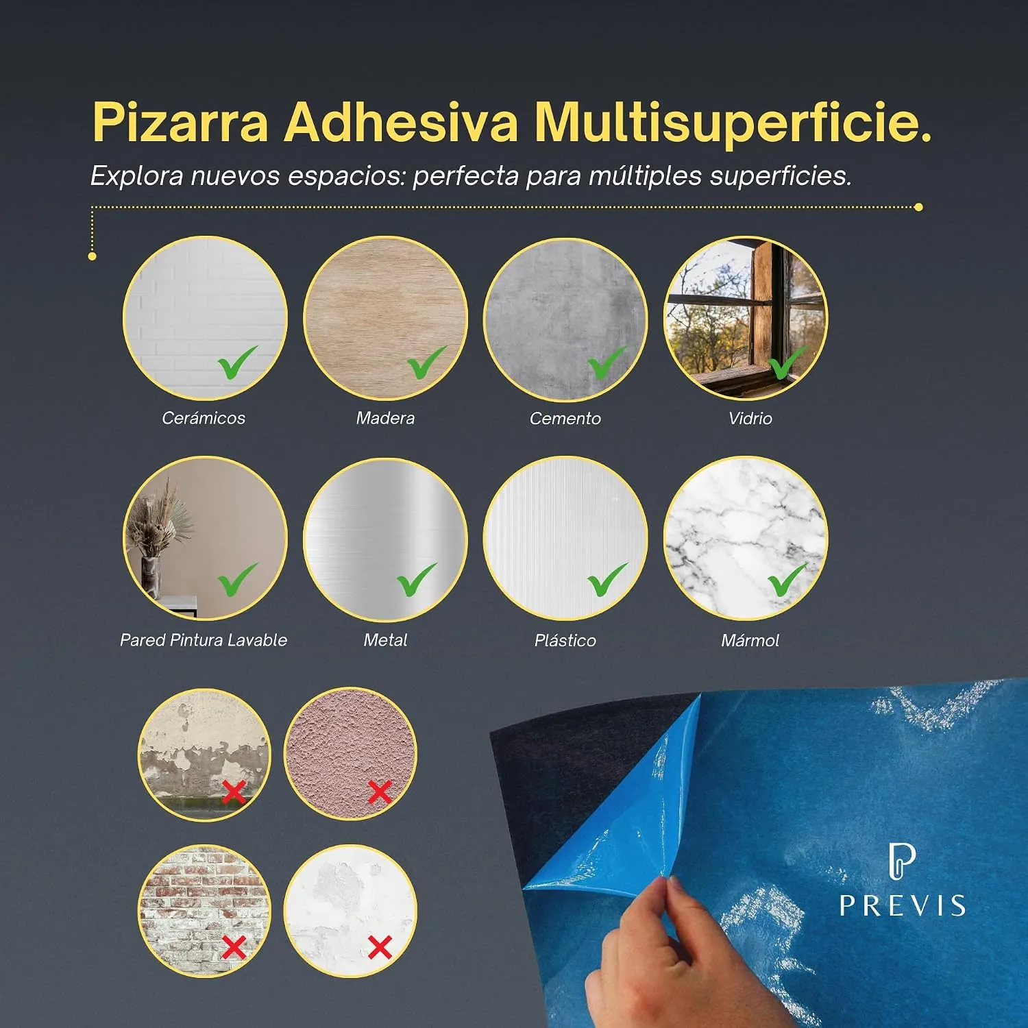 Pizarra blanca adhesiva magnética para pared A4 · 30×21 cm — miniatura 5