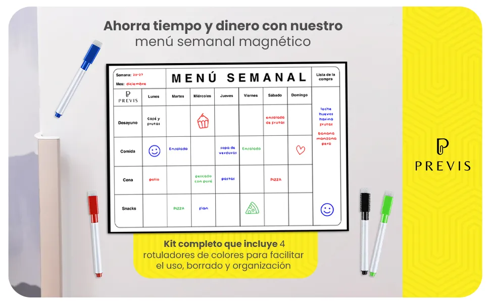 Menú semanal magnético para nevera: detalle de uso 5