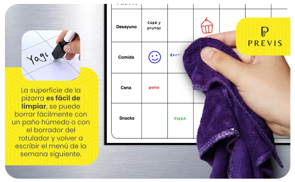 Menú semanal magnético para nevera: detalle de uso 4
