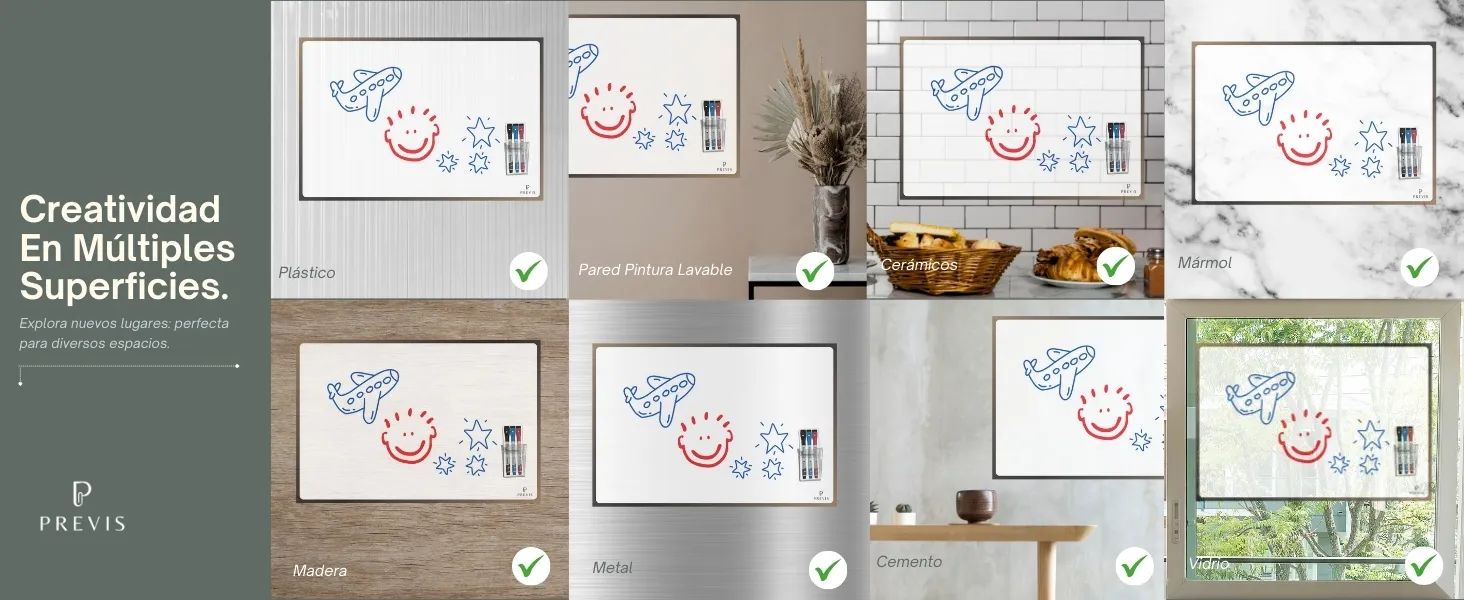 Pizarra blanca adhesiva magnética para pared: detalle de uso 2