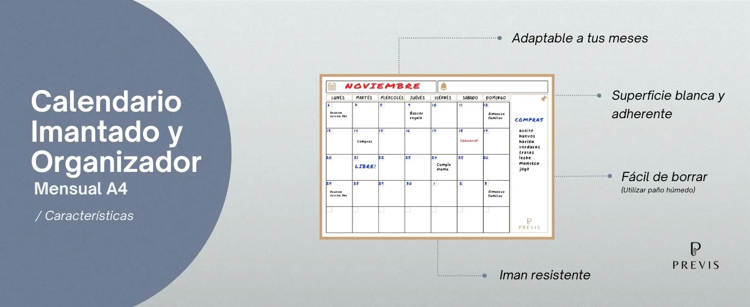 Calendario magnético para nevera mensual: detalle de uso 5
