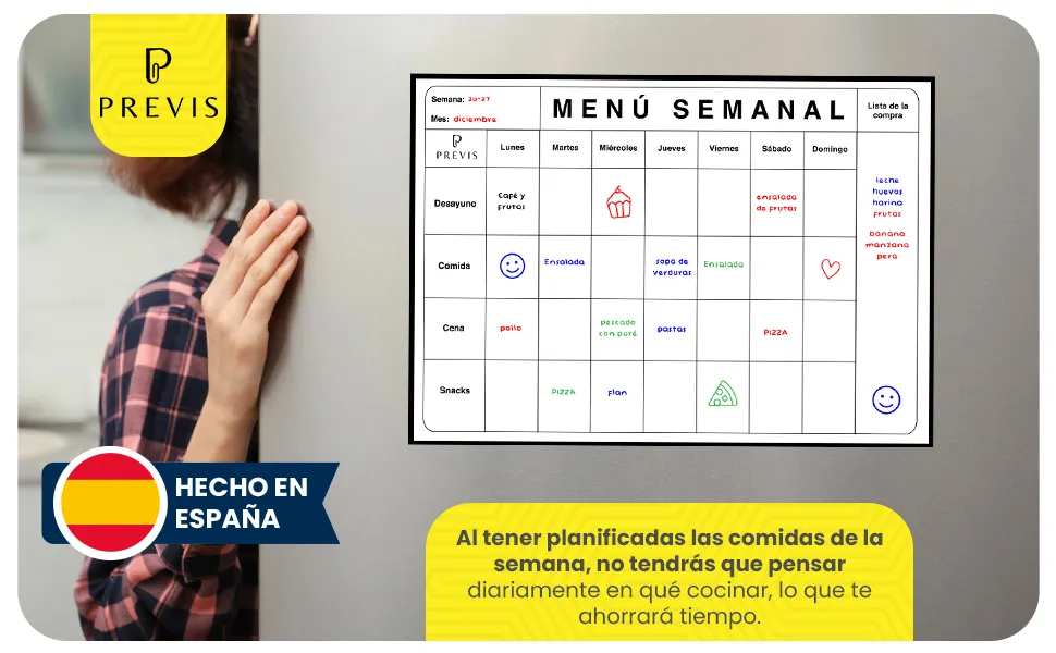 Menú semanal magnético para nevera: detalle de uso 6