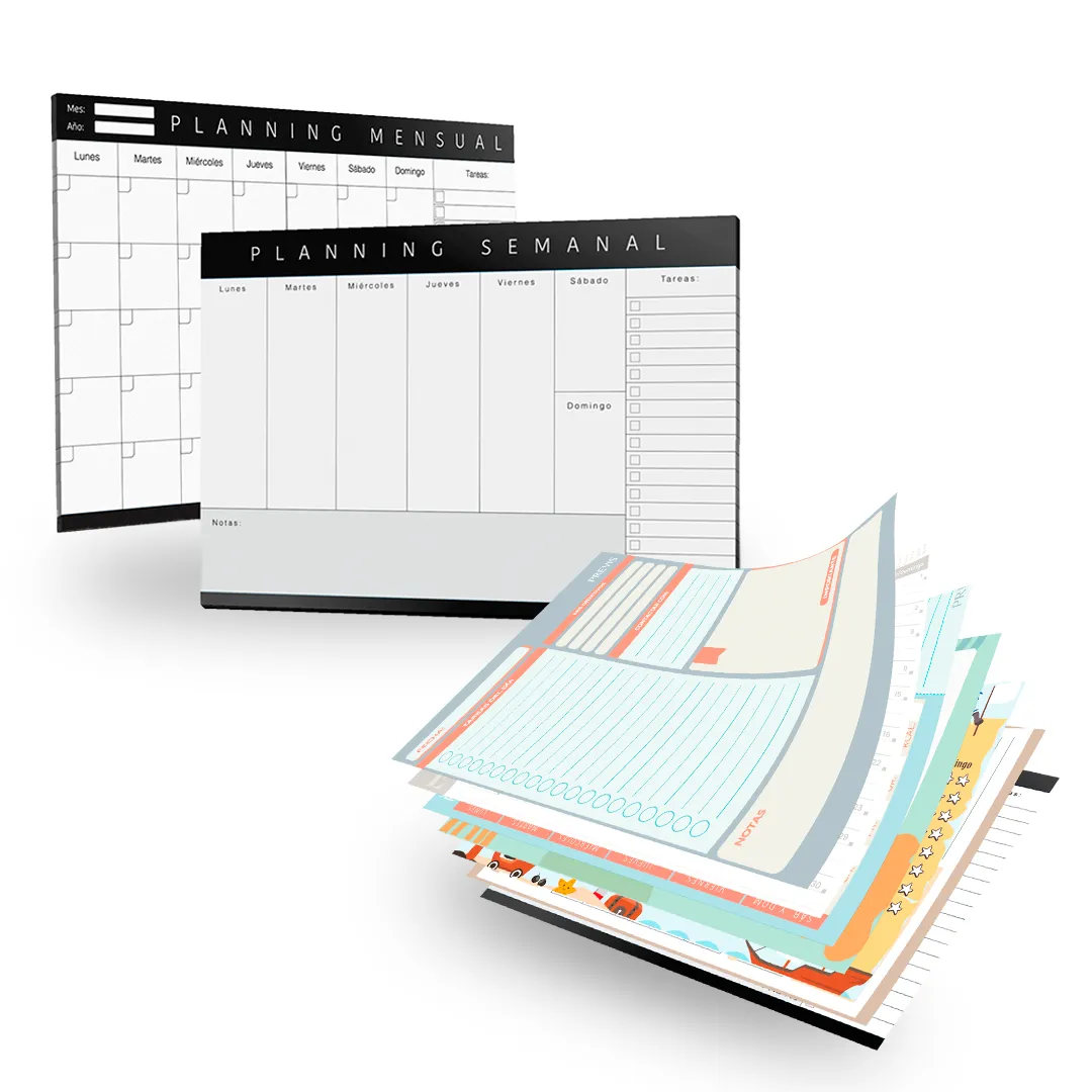 Planificadores mensuales y semanales PREVIS