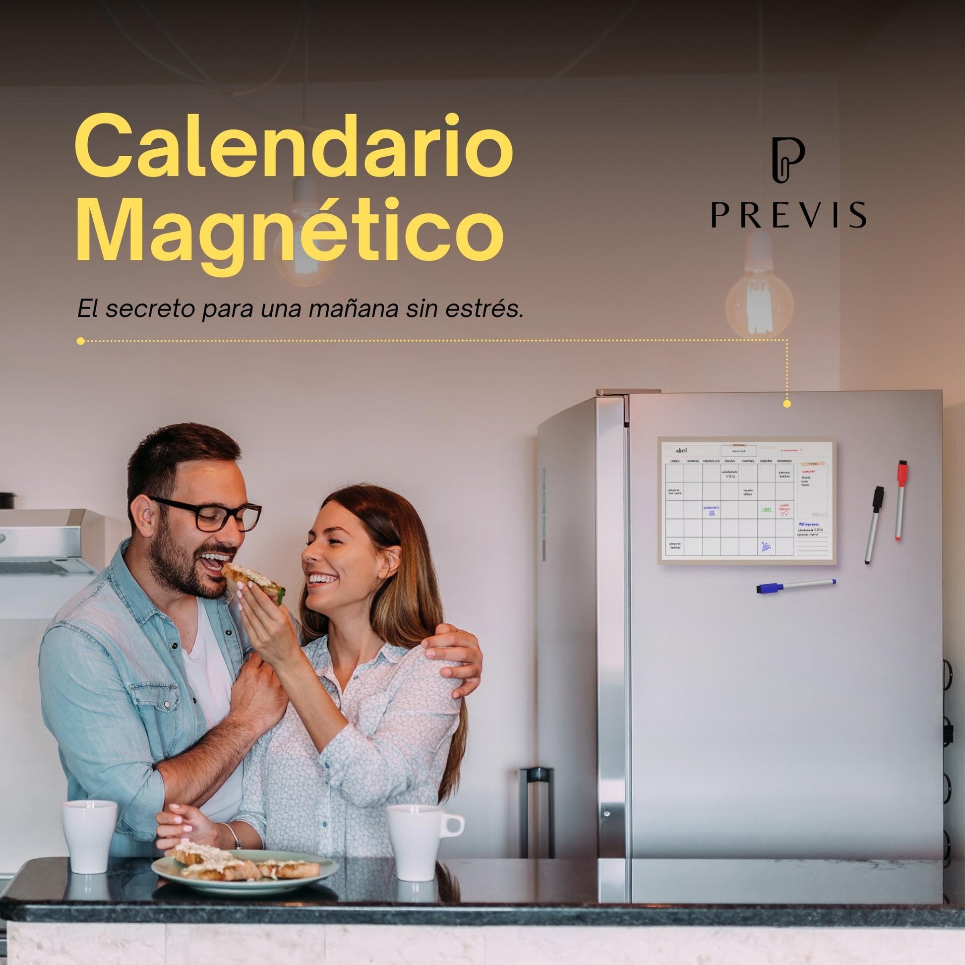 Previs Pizarra Magnetica Nevera A4 - Calendario Magnetico con Lista Compra  Nevera - Calendario Nevera Iman y Pizarra para Cocina - Planificador