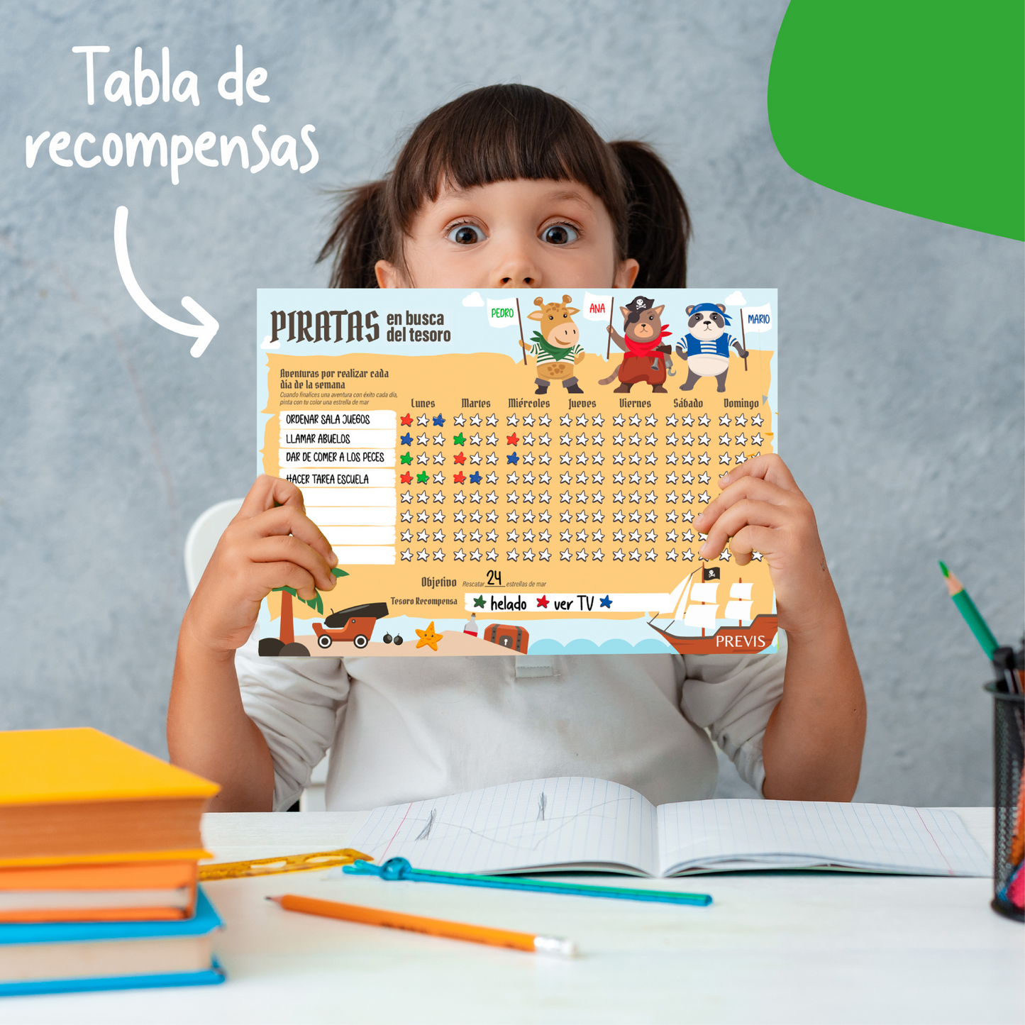 Tabla de Recompensas para Niños en Español A4 21x30cm - Pizarra para Aprender Magnética - Fomenta el Buen Comportamiento de los Niños