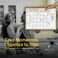 Calendario magnetico da frigorifero A3 con pennarelli premium - Agenda mensile magnetica per organizzare mese, famiglia, appuntamenti ed eventi 