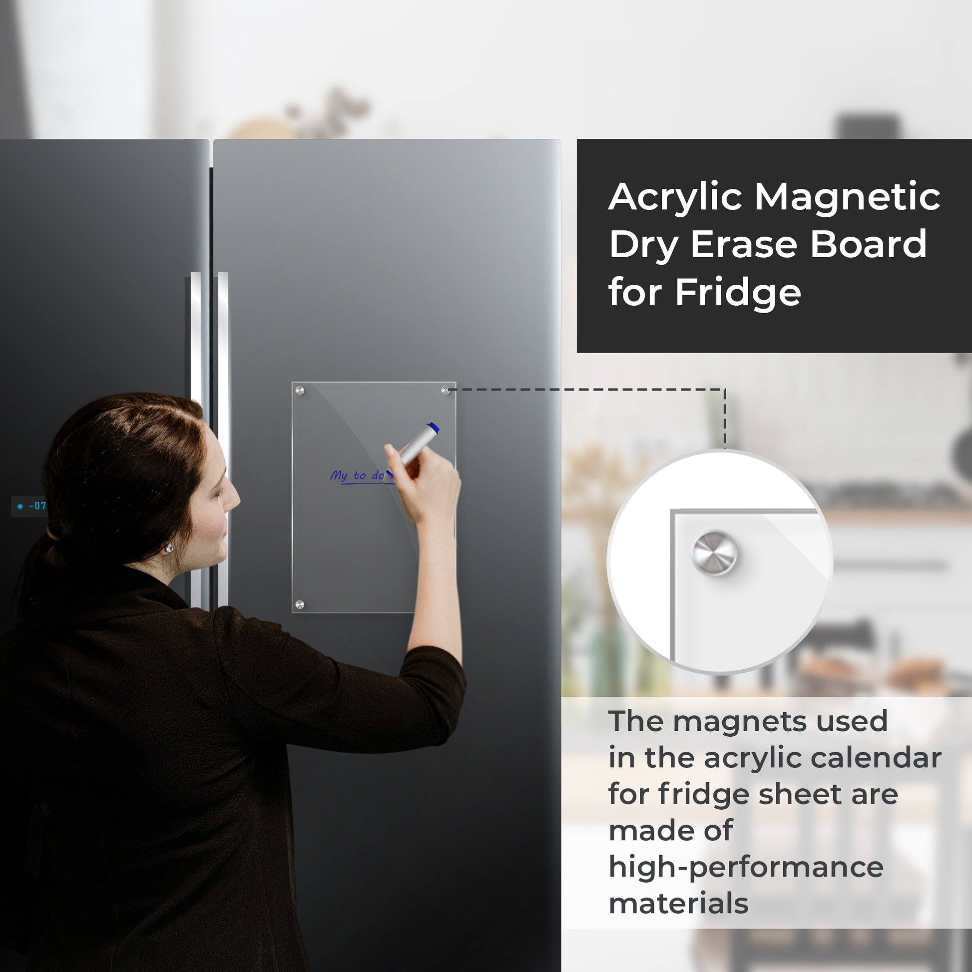 Pizarra Magnetica Nevera Transparente Semanal A4 (21X29,7 cm) con 4 Ro –  PREVIS BRAND
