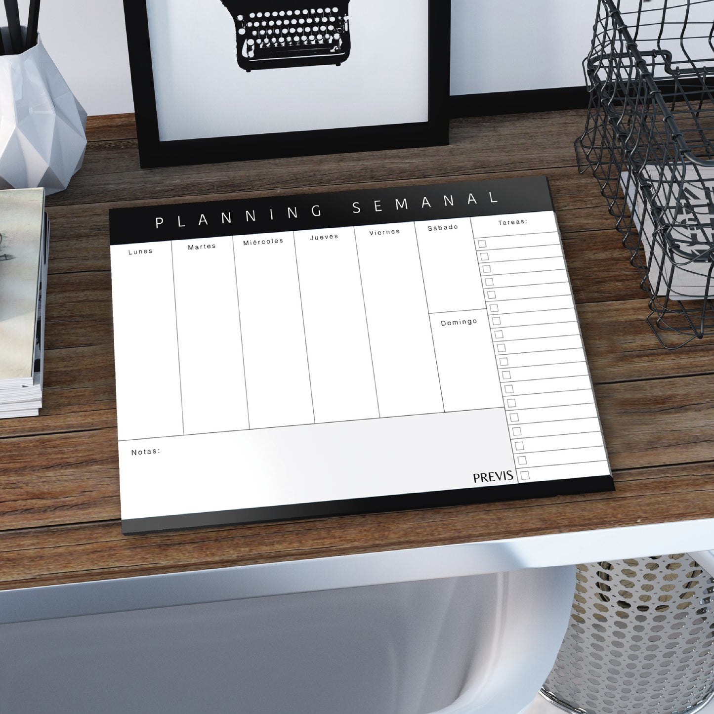 Planificateur hebdomadaire A4 au design minimaliste et productif - 